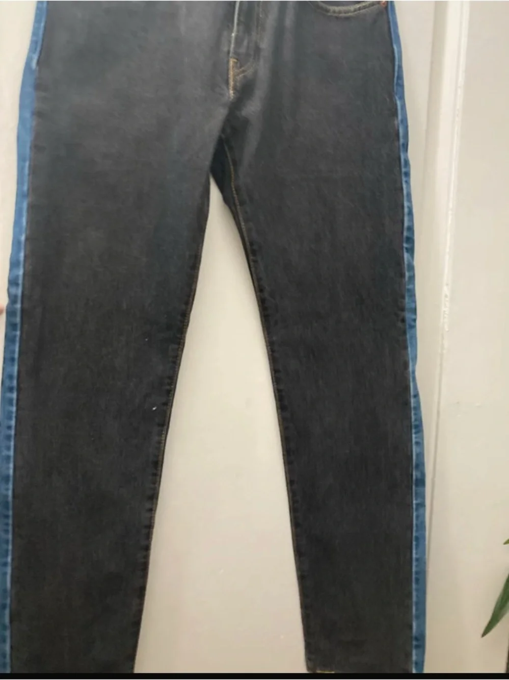 Levi's Black Jeans with Blue Side Panel